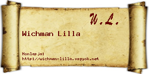 Wichman Lilla névjegykártya